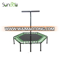 Professional factory indoor mini fitness trampoline with handle bar